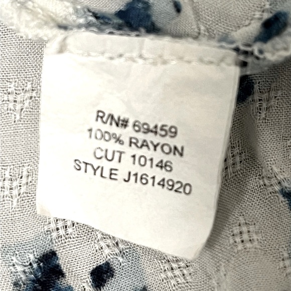 J Valdi Cover up Blue White Dress Size Medium Abstract Mosaic print - Picture 9 of 10